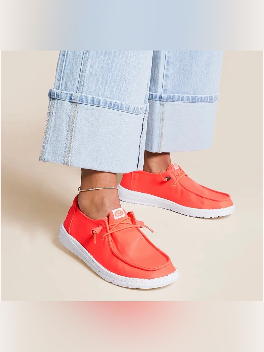 NWT!! Hey Dude Wendy Fiery Coral Slip-Ons